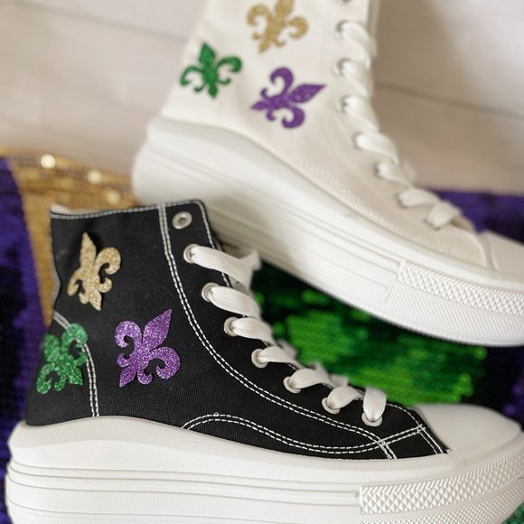 Mardi gras sneakers /Mardi gras shoes - Picture 2 of 2
